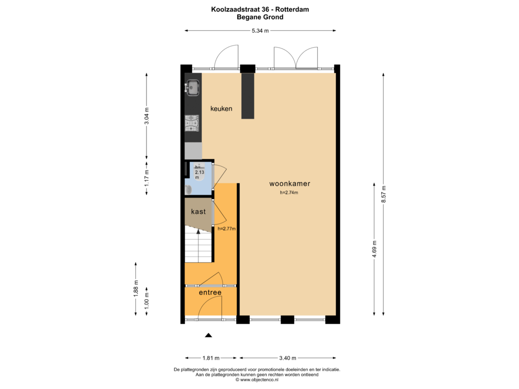 Bekijk plattegrond van BEGANE GROND van Koolzaadstraat 36