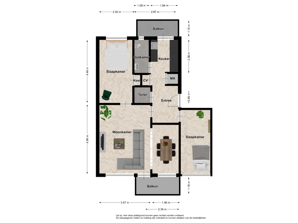 Bekijk plattegrond van Appartement van Reviusstraat 52