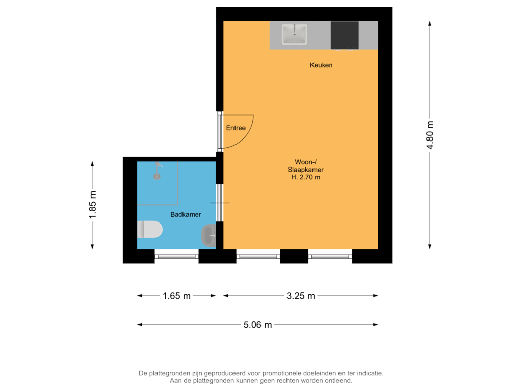 View floorplan of First floor of Balistraat 48-A