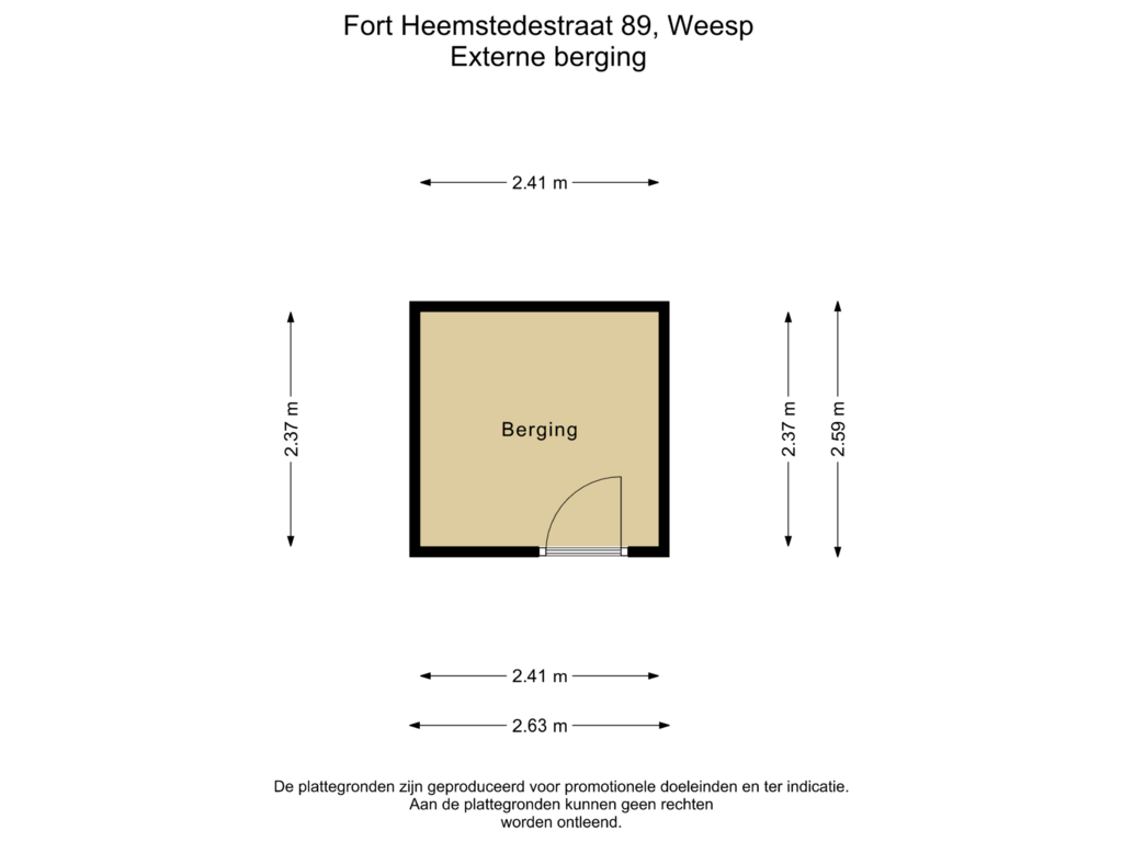 View floorplan of Externe berging of Fort Heemstedestraat 89