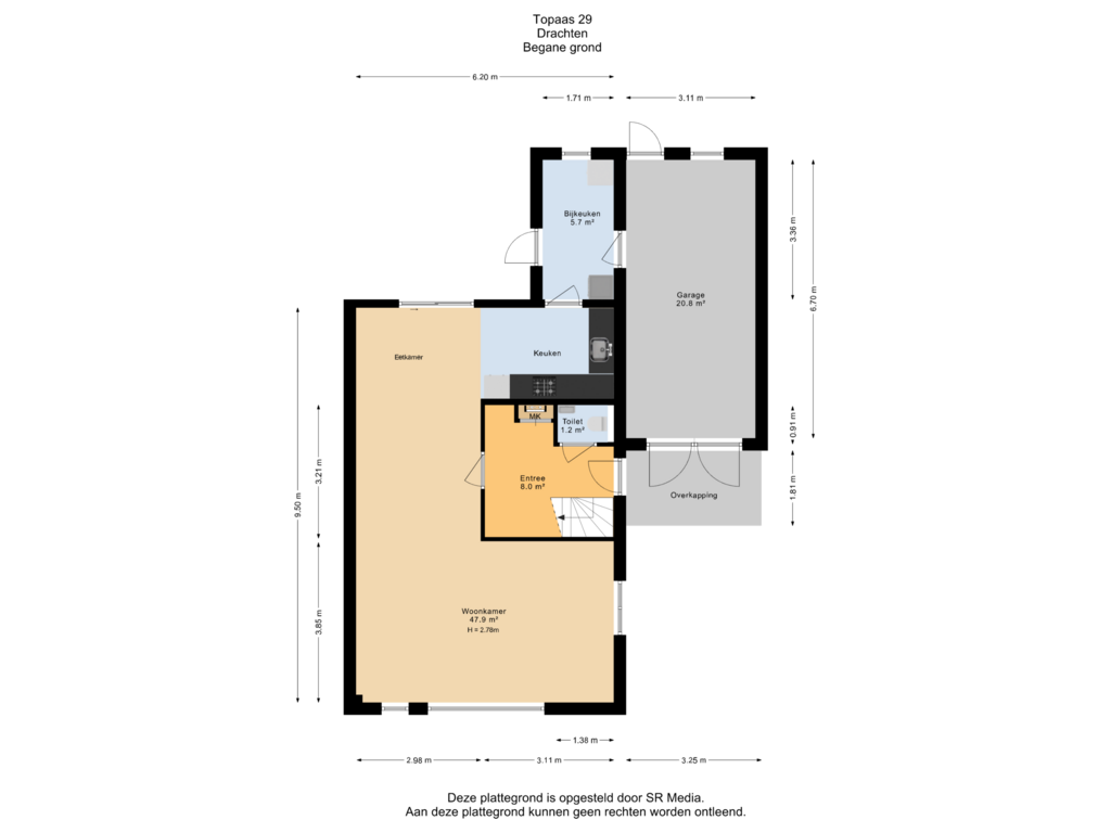 Bekijk plattegrond van Begane grond van Topaas 29