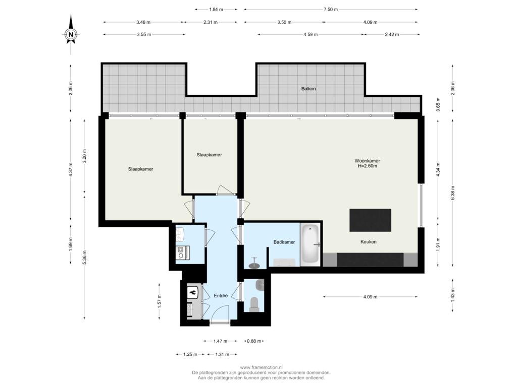 View floorplan of Verdieping 16 of Wijnhaven 71-U