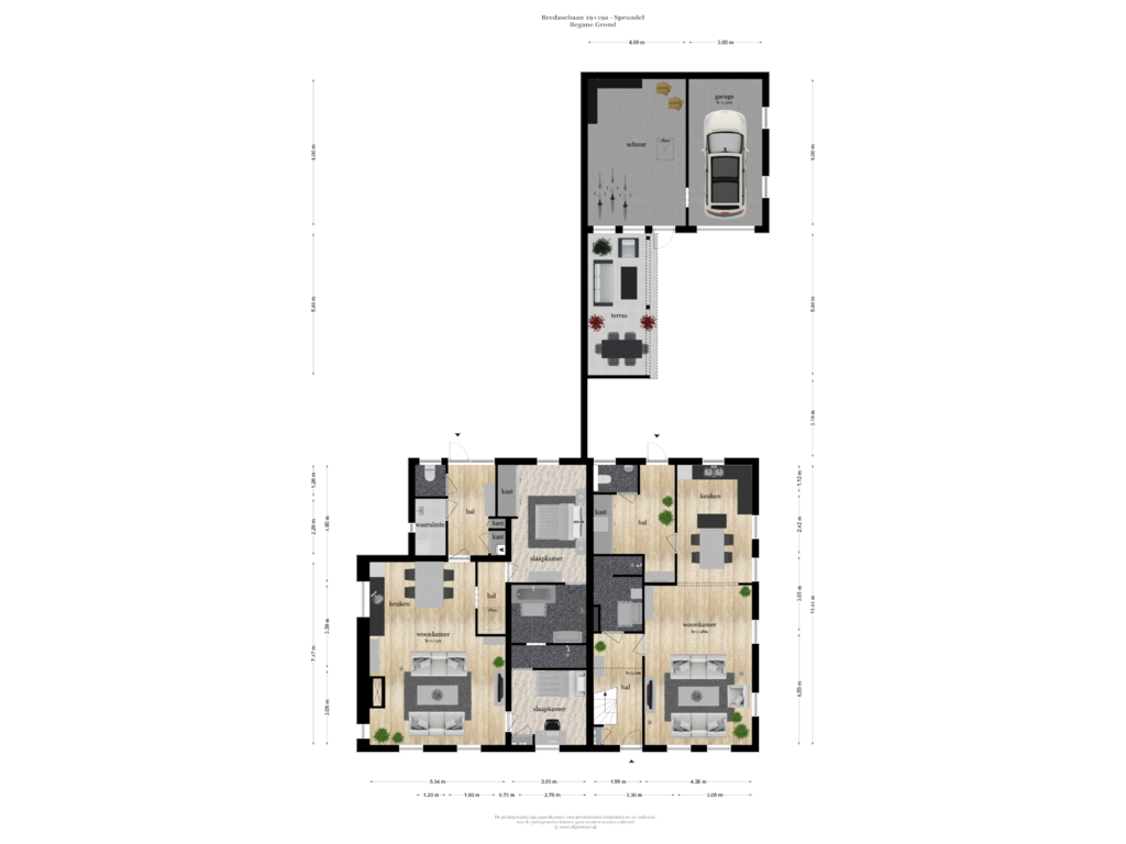 View floorplan of BEGANE GROND of Bredasebaan 19