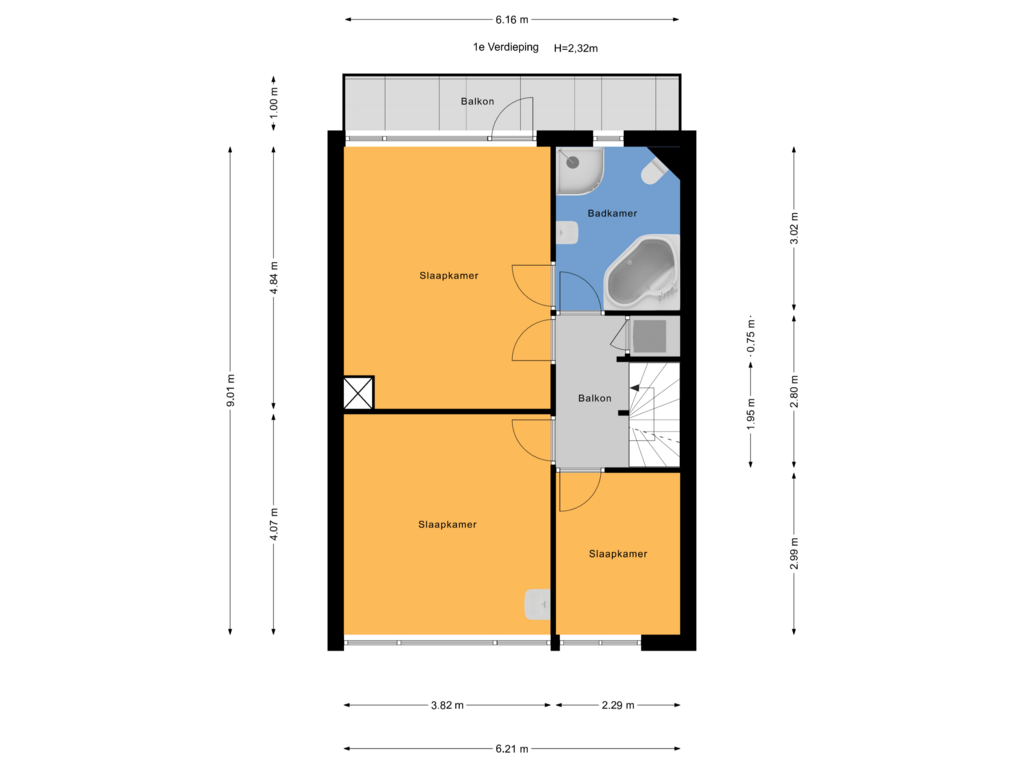 Bekijk plattegrond van 1e Verdieping van Populierenlaan 27