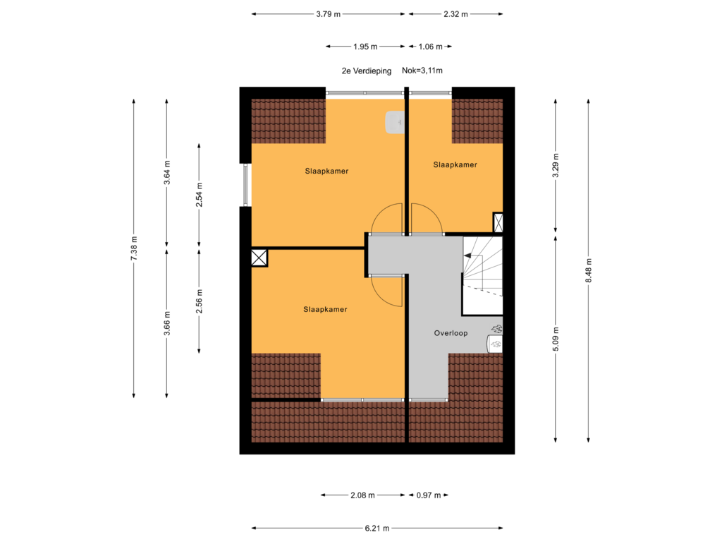 Bekijk plattegrond van 2e Verdieping van Populierenlaan 27