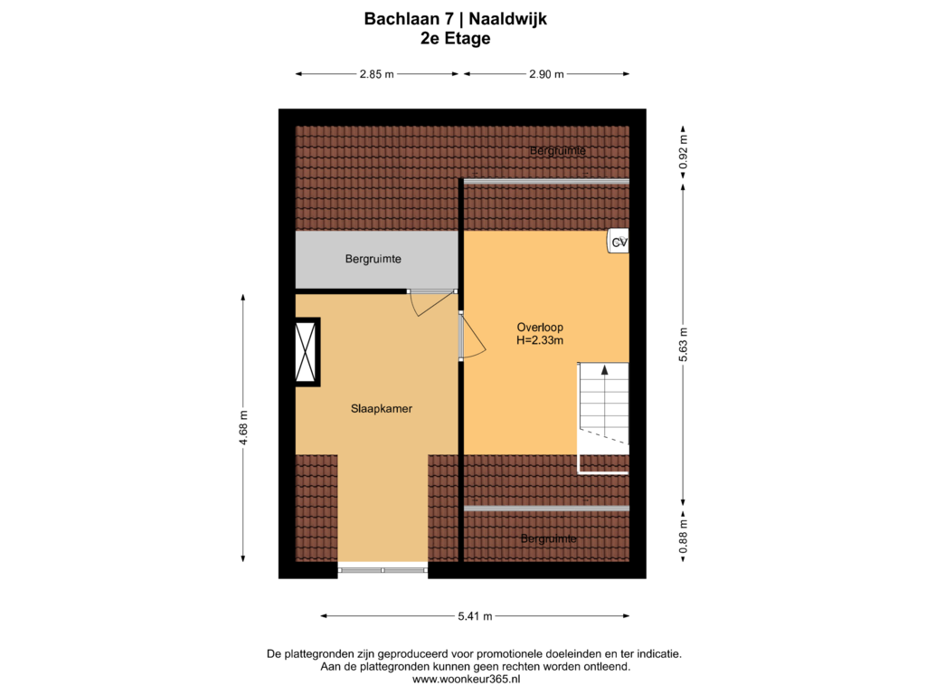 Bekijk plattegrond van 2e Etage van Bachlaan 7