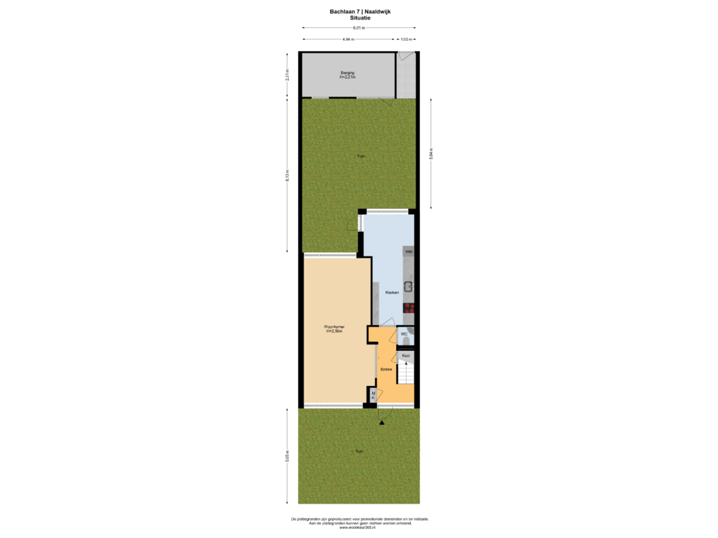 Bekijk plattegrond van Situatie van Bachlaan 7