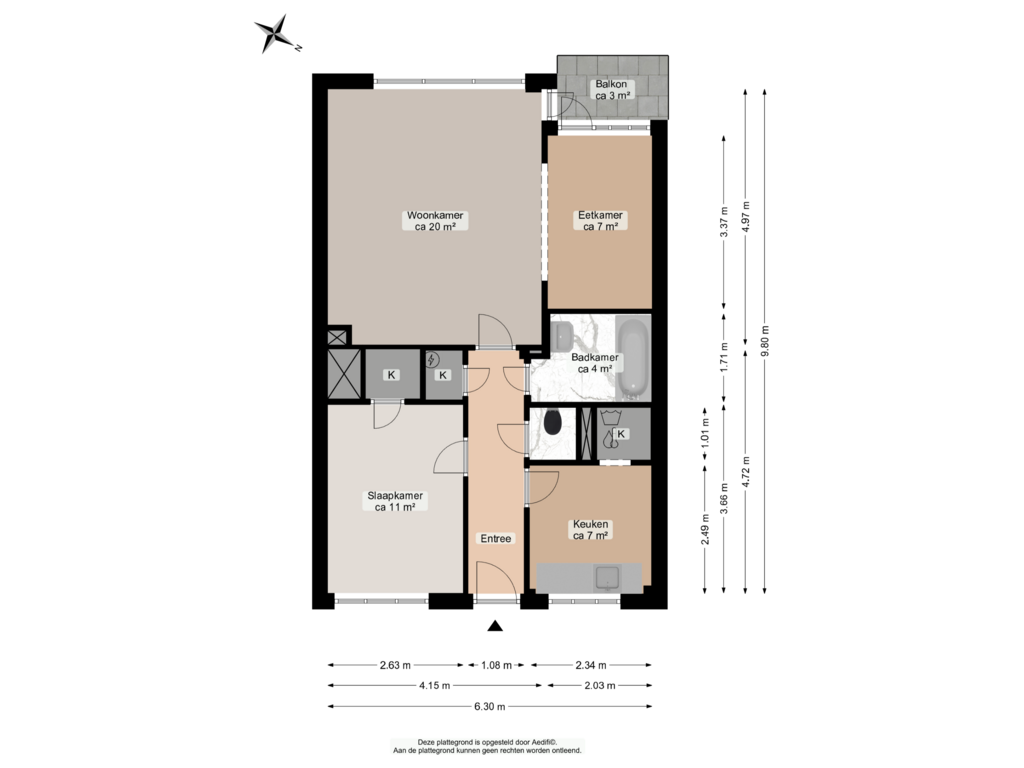 Bekijk plattegrond van Zesde verdieping van Gorechtkade 1-25