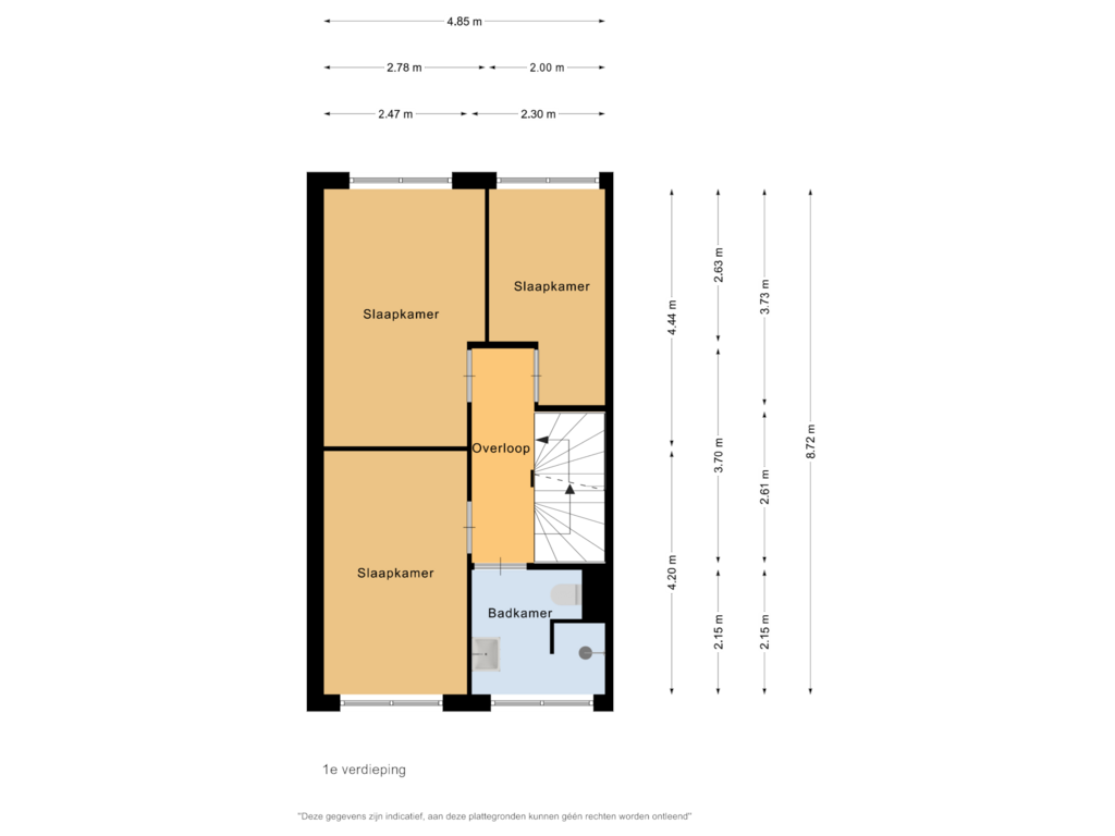 View floorplan of 1e verdieping of Poortwachter 28