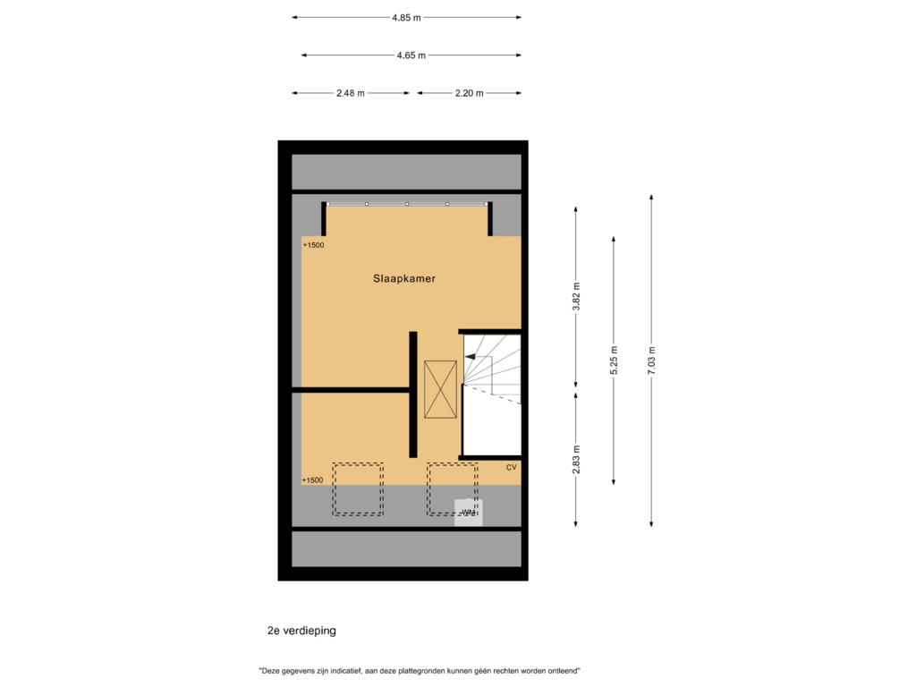 View floorplan of 2e verdieping of Poortwachter 28