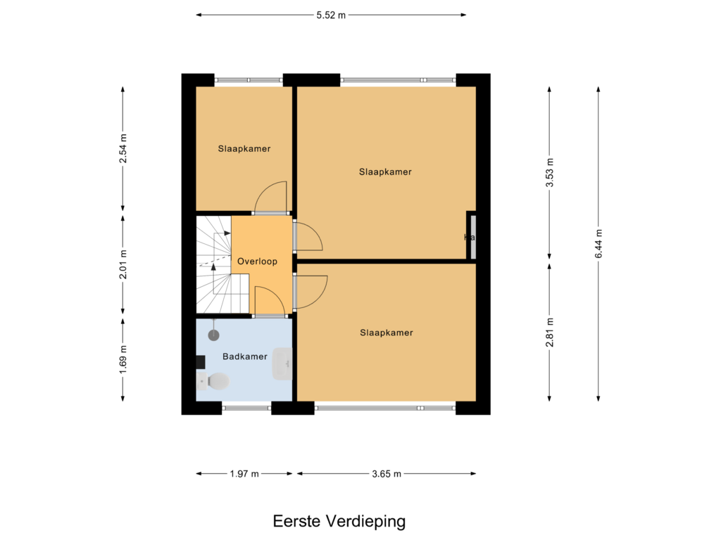 Bekijk plattegrond van Eerste Verdieping van Orchideestraat 26