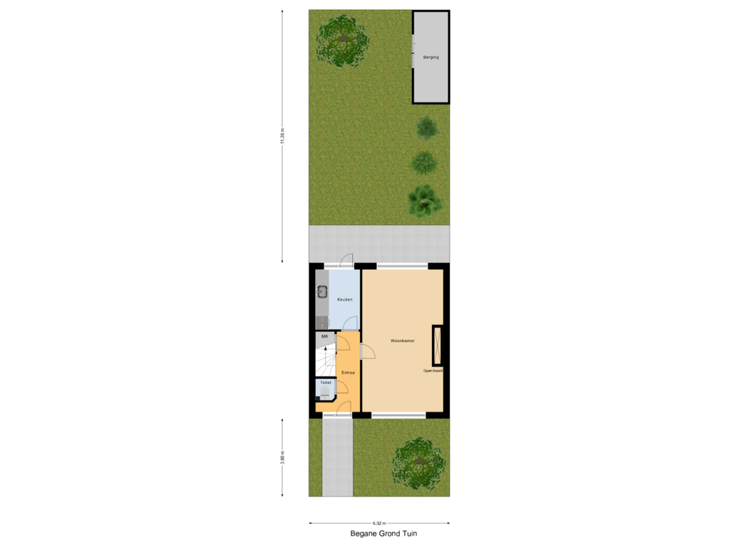 Bekijk plattegrond van Begane Grond Tuin van Orchideestraat 26