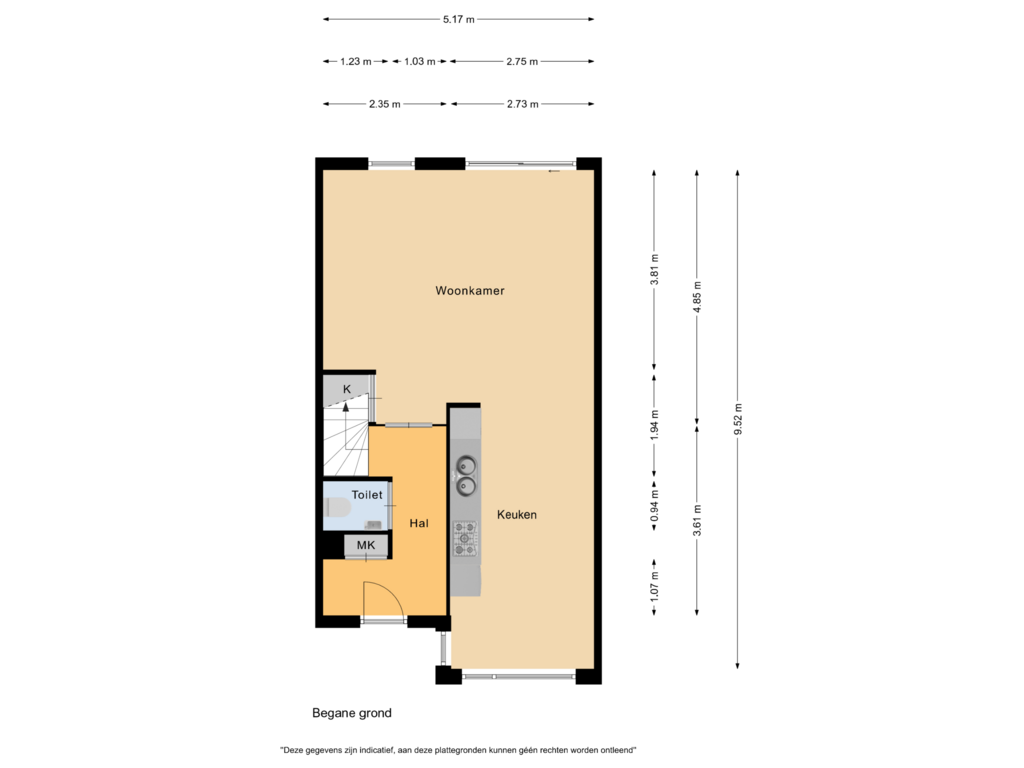 Bekijk plattegrond van Begane grond van Baardspringer 33