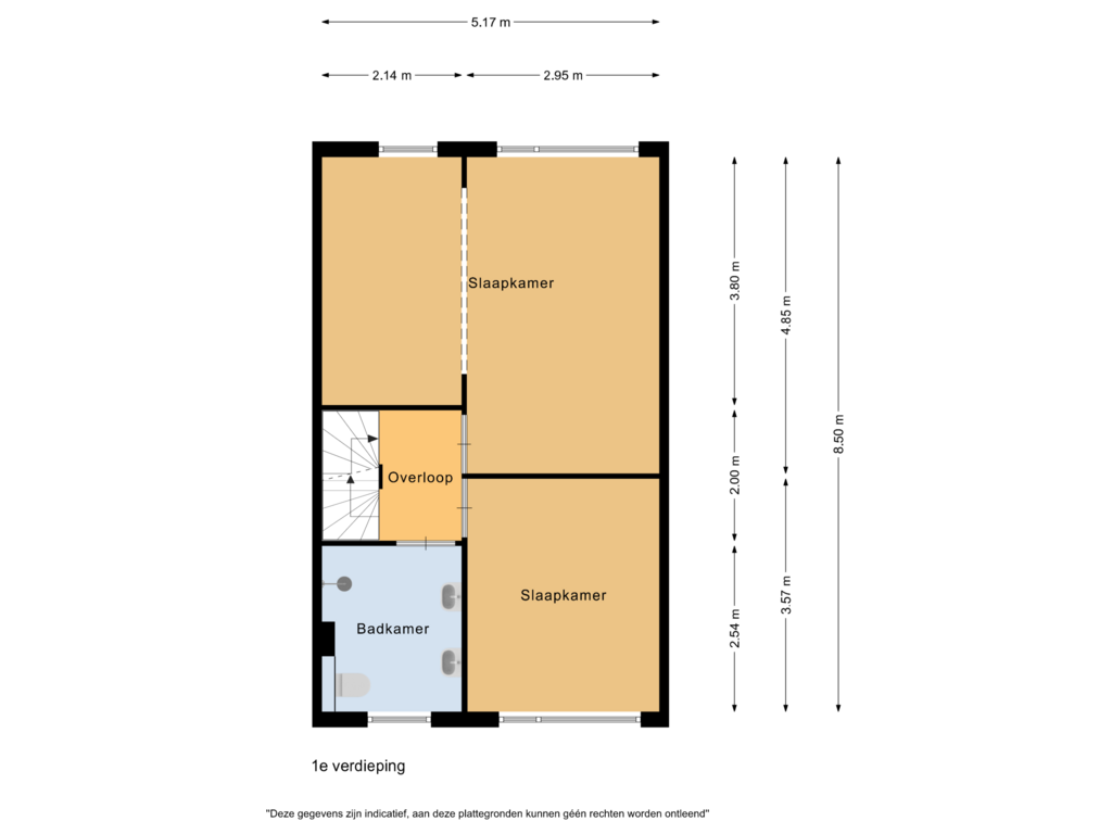 Bekijk plattegrond van 1e verdieping van Baardspringer 33