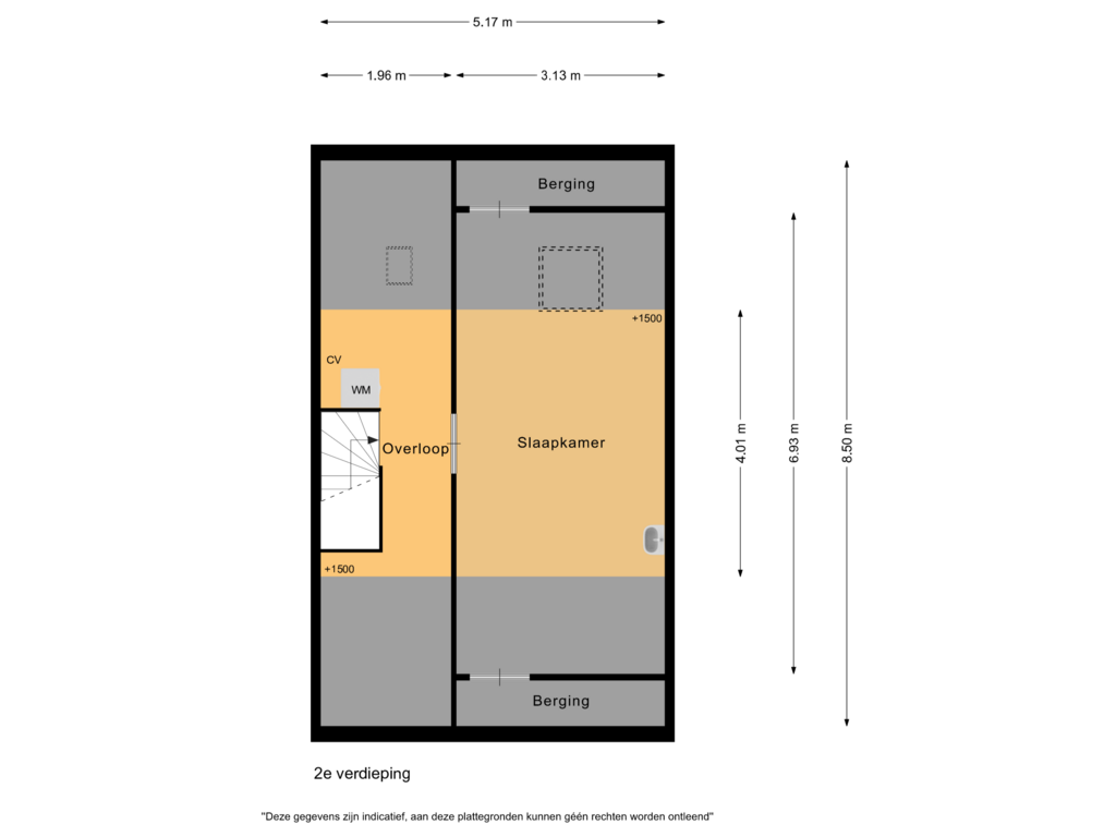 Bekijk plattegrond van 2e verdieping van Baardspringer 33