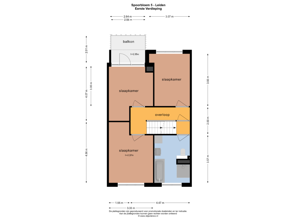 Bekijk plattegrond van EERSTE VERDIEPING van Spoorbloem 5