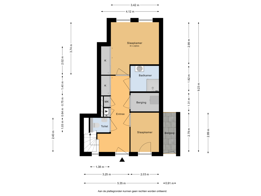 View floorplan of Begane grond of Jan de Bakkerstraat 21-G