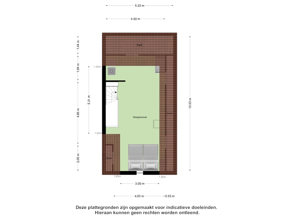 Bekijk plattegrond van Tweede Verdieping van Veerstraat 4-B