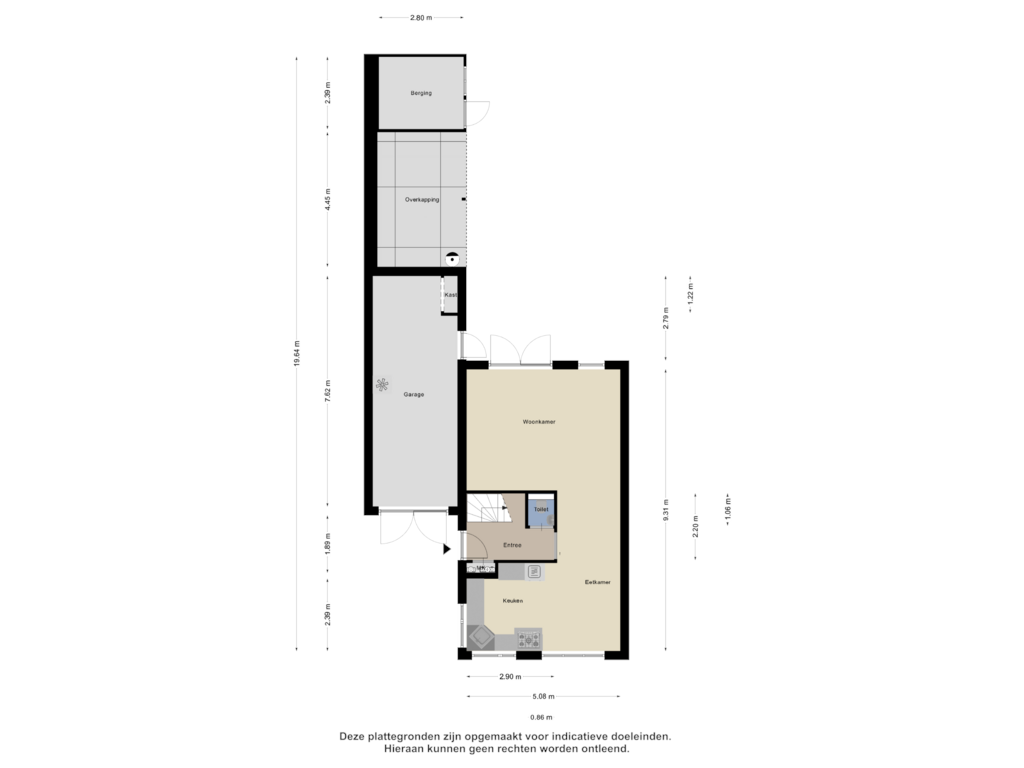 Bekijk plattegrond van Begane Grond van Graaf Huibertlaan 7-B