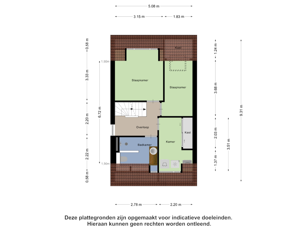 Bekijk plattegrond van Eerste Verdieping van Graaf Huibertlaan 7-B