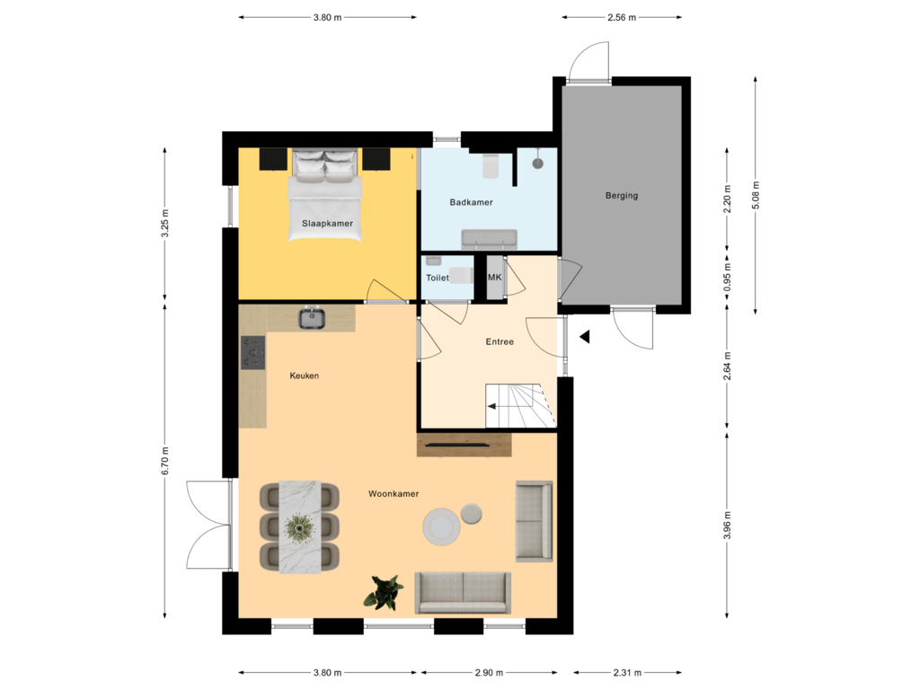 Bekijk plattegrond van Begane Grond van Hoofdweg 75