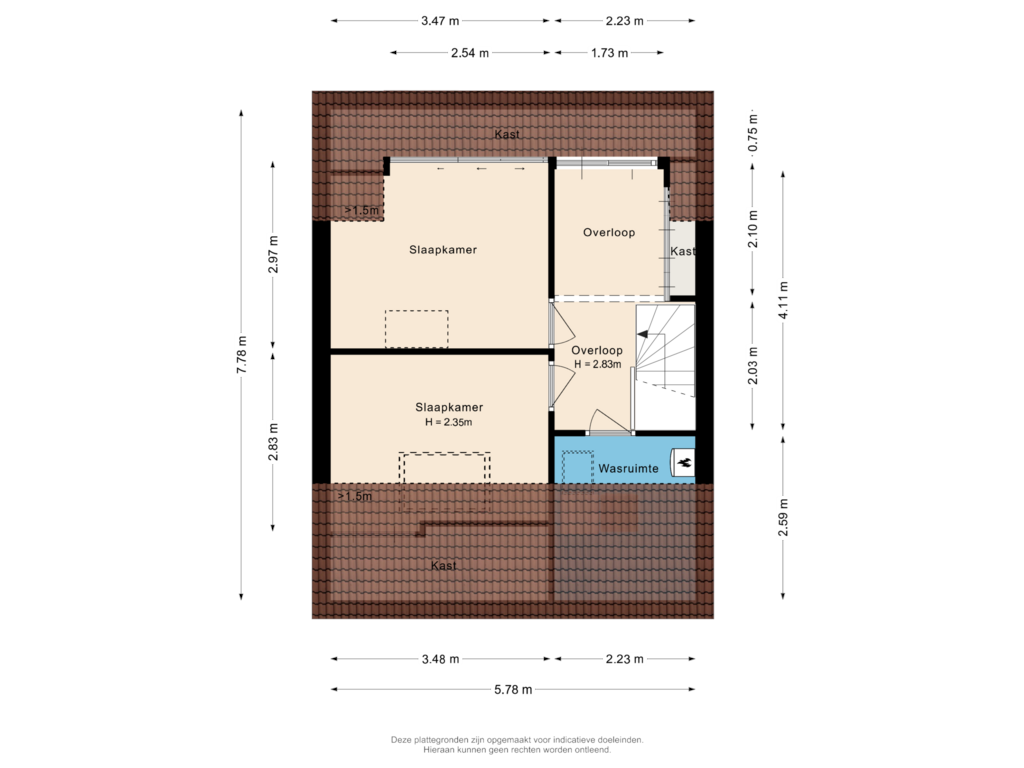 Bekijk plattegrond van Tweede verdieping van De Sonneveld 23