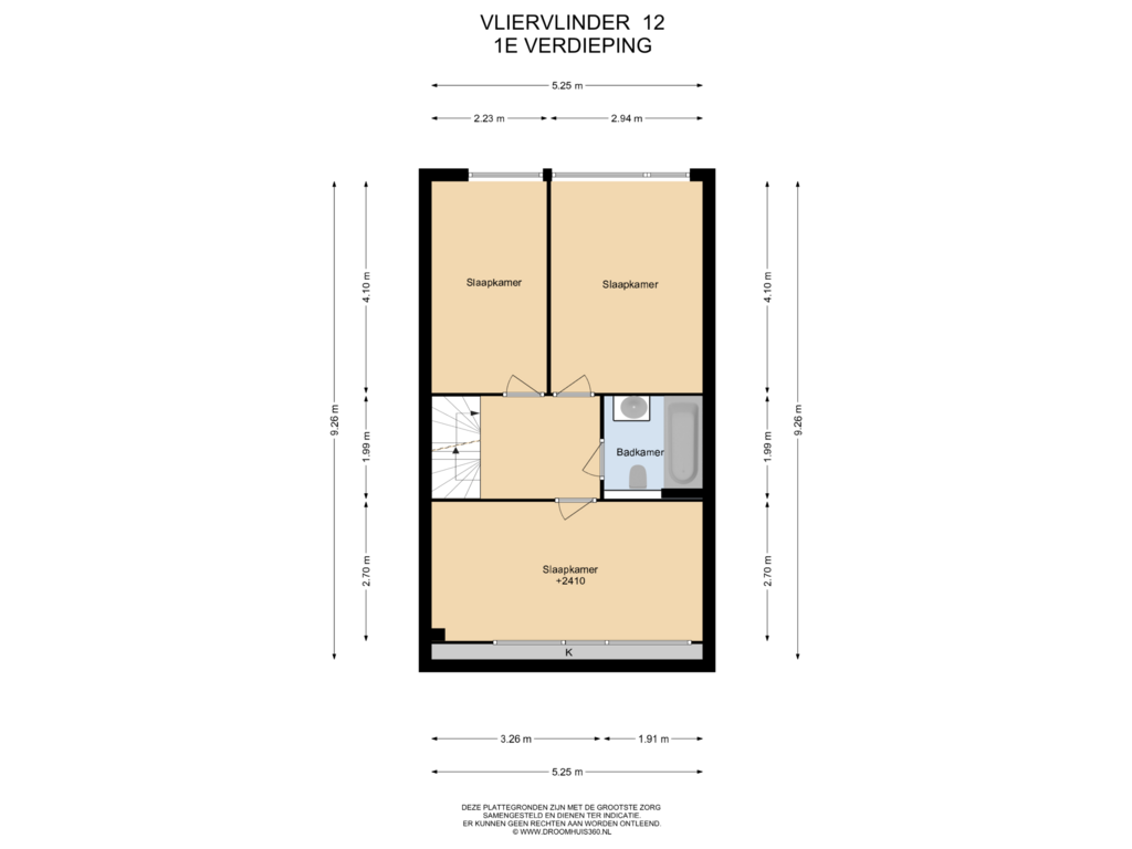 Bekijk plattegrond van 1E Verdieping van Vliervlinder 12