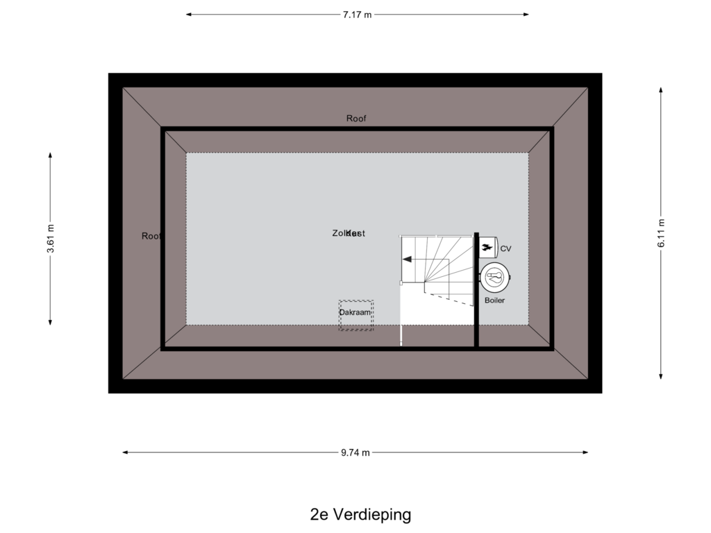 View floorplan of 2e Verdieping of Het Vossekamp 24