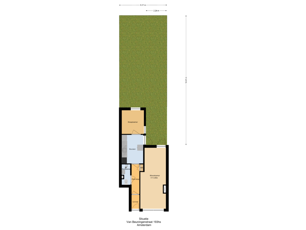 Bekijk plattegrond van Situatie van Van Beuningenstraat 193-H