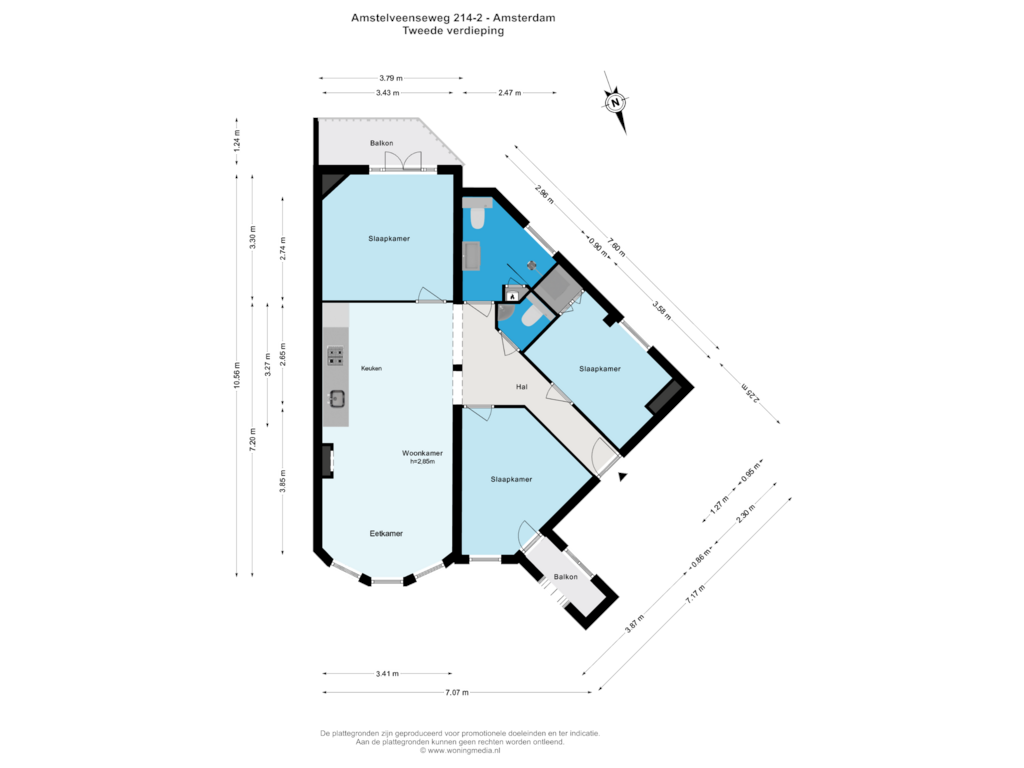 Bekijk plattegrond van Tweede verdieping van Amstelveenseweg 214-2