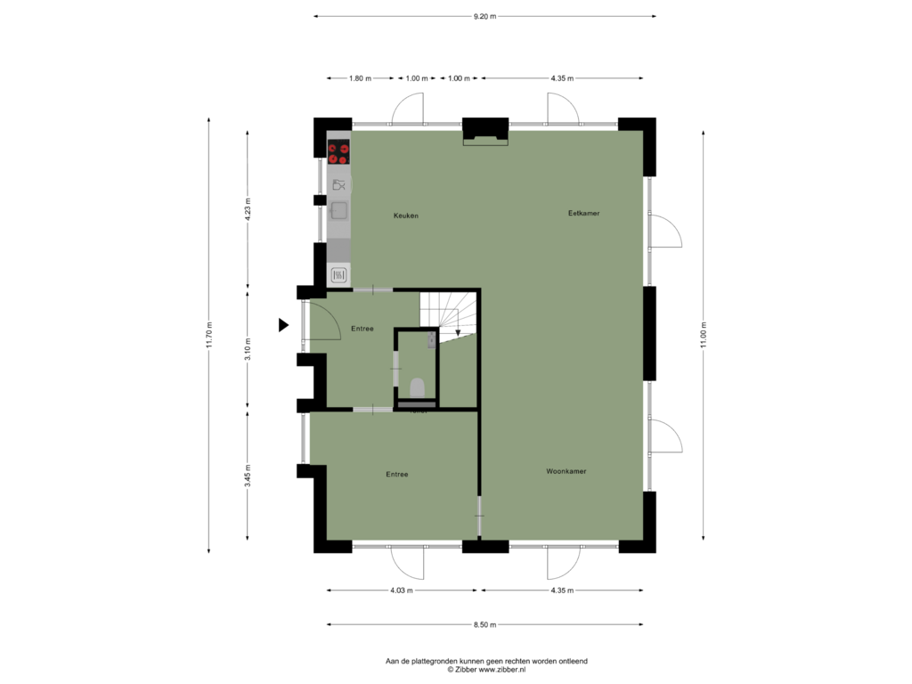 Bekijk plattegrond van Begane grond van Villa 1 (Bouwnr. 8)