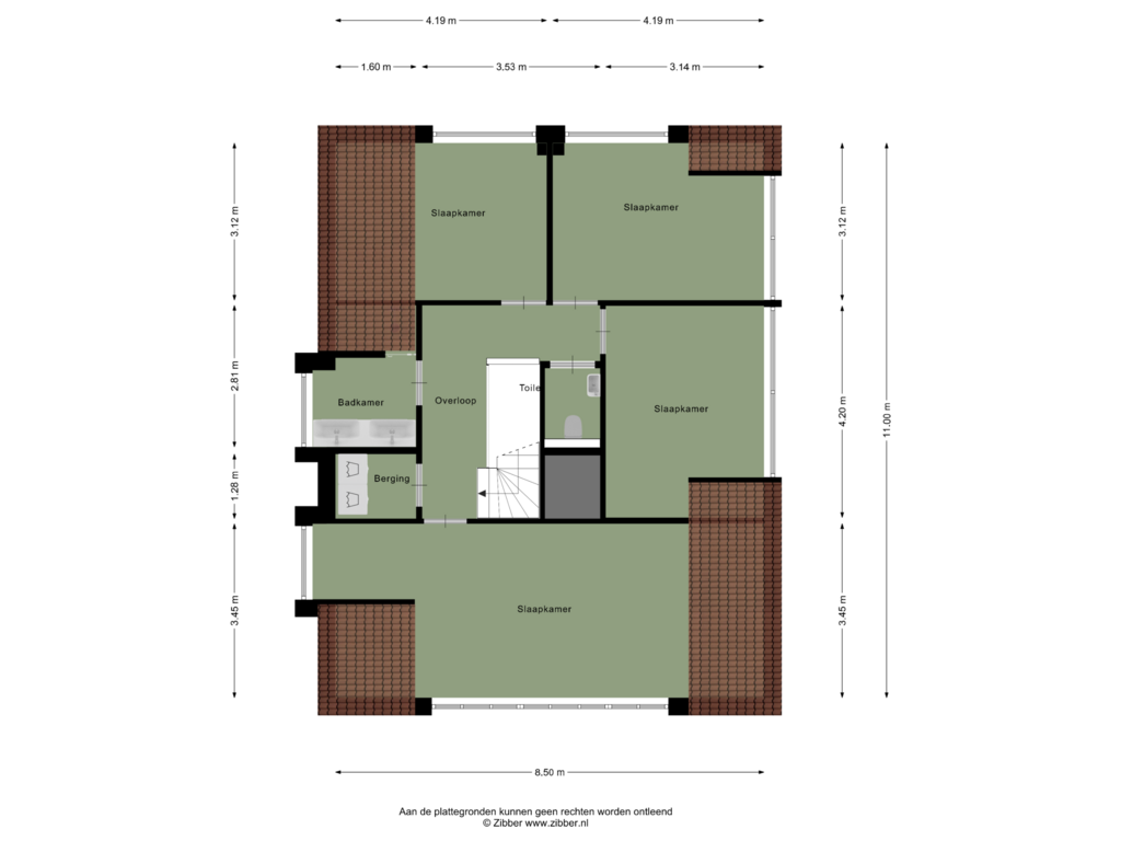 Bekijk plattegrond van Eerste Verdieping van Villa 1 (Bouwnr. 8)