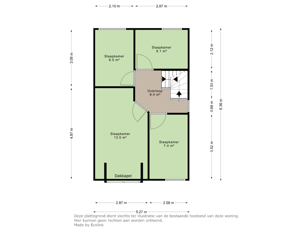 Bekijk plattegrond van 1e verdieping van Moershei 3