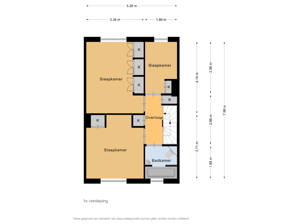 Bekijk plattegrond van 1e verdieping van Ladderbeekstraat 112