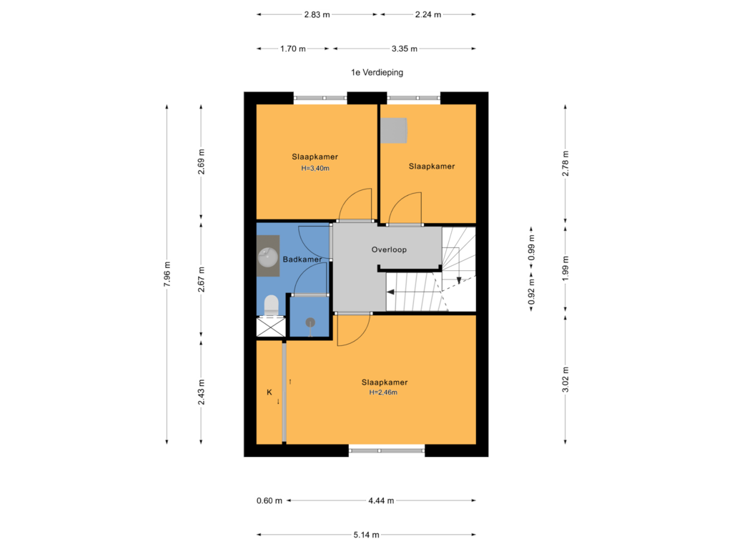 Bekijk plattegrond van 1e Verdieping van Catsstraat 31