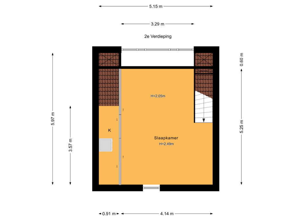 Bekijk plattegrond van 2e Verdieping van Catsstraat 31