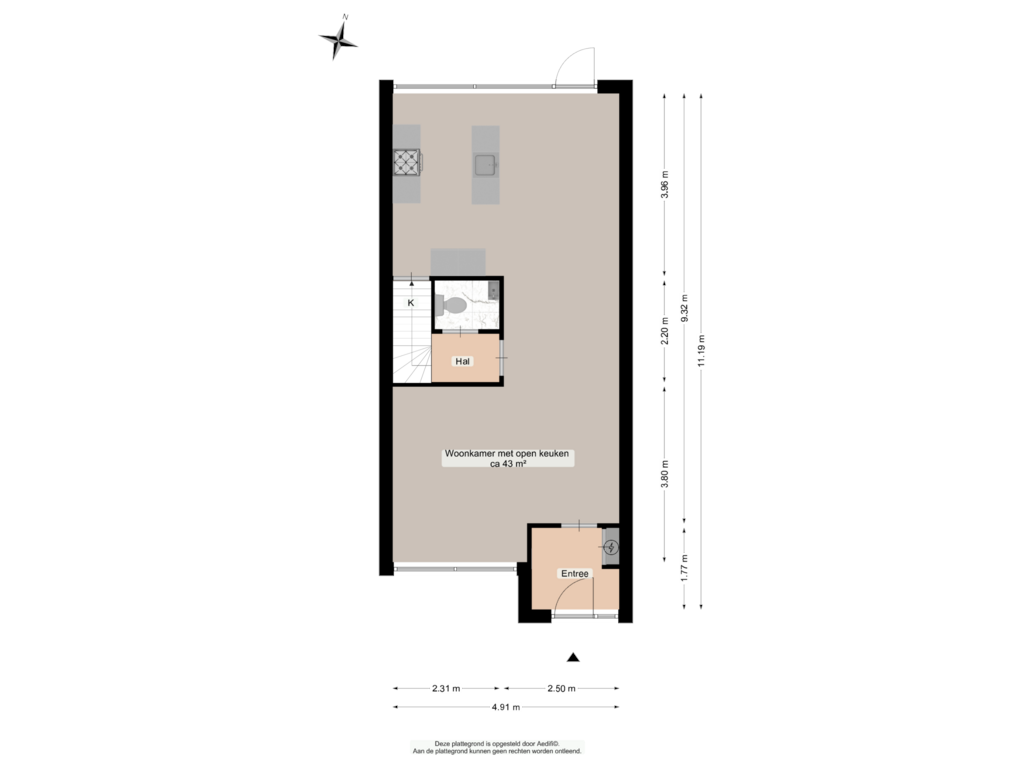 View floorplan of Begane grond of Loopplank 38