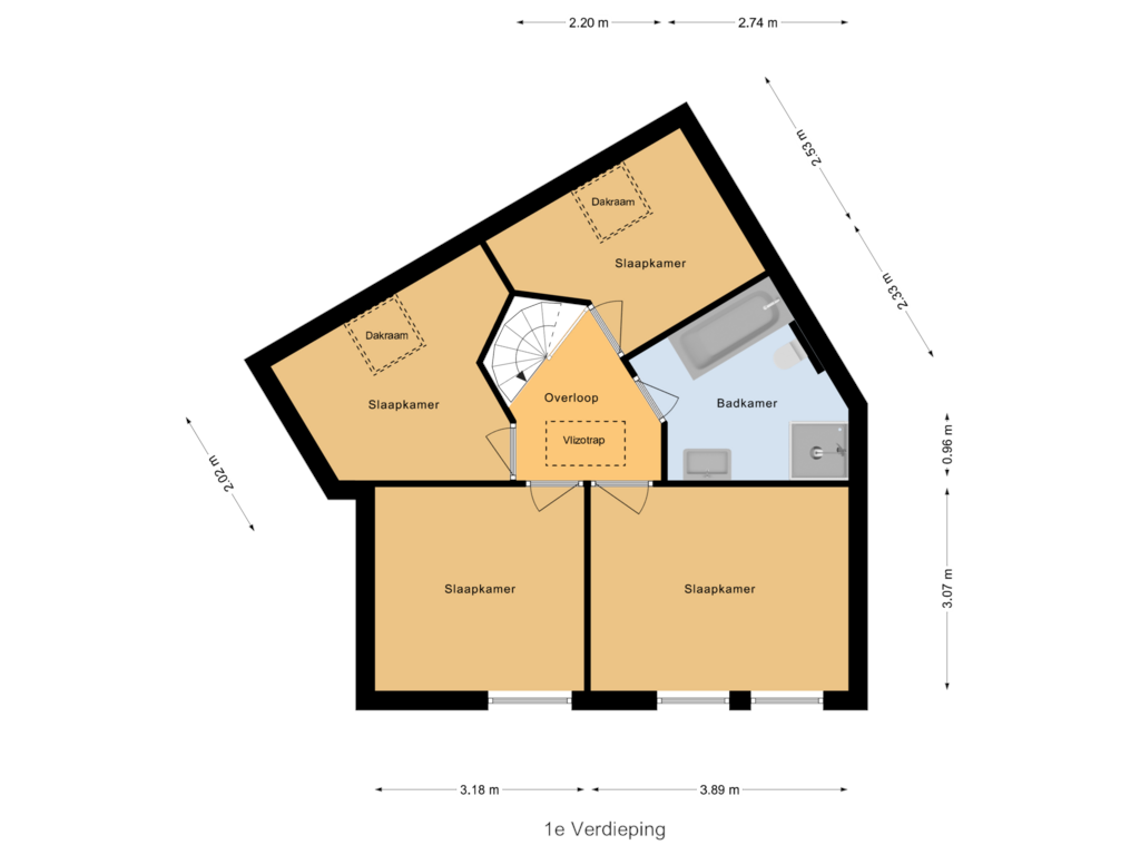 Bekijk plattegrond van 1e Verdieping van Aletta Jacobshof 40