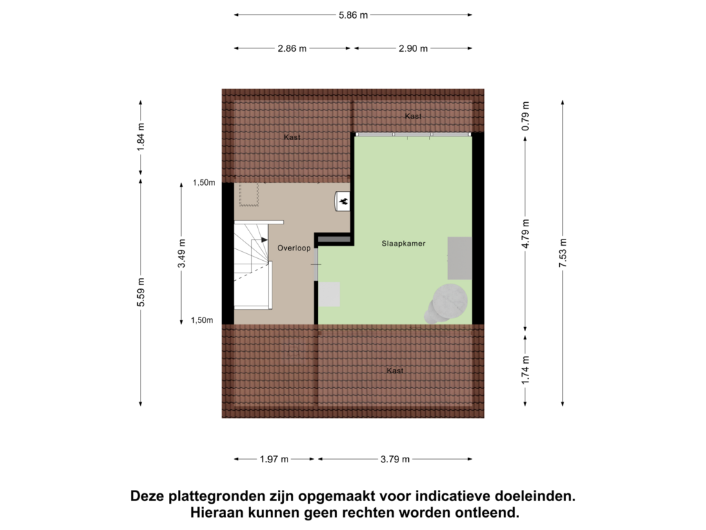 View floorplan of Tweede Verdieping of Polderlaan 50