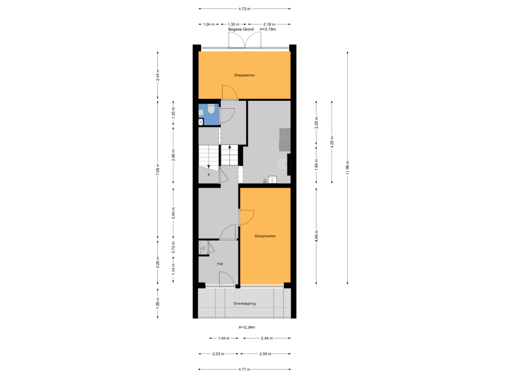 Bekijk plattegrond van Begane Grond van Stalpertstraat 184