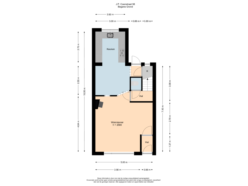 Bekijk plattegrond van Begane Grond van J.P. Coenstraat 98