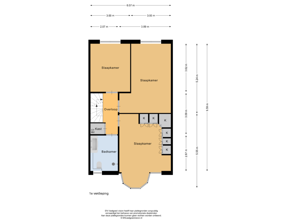 View floorplan of 1e verdieping of Aletta Jacobsdreef 130