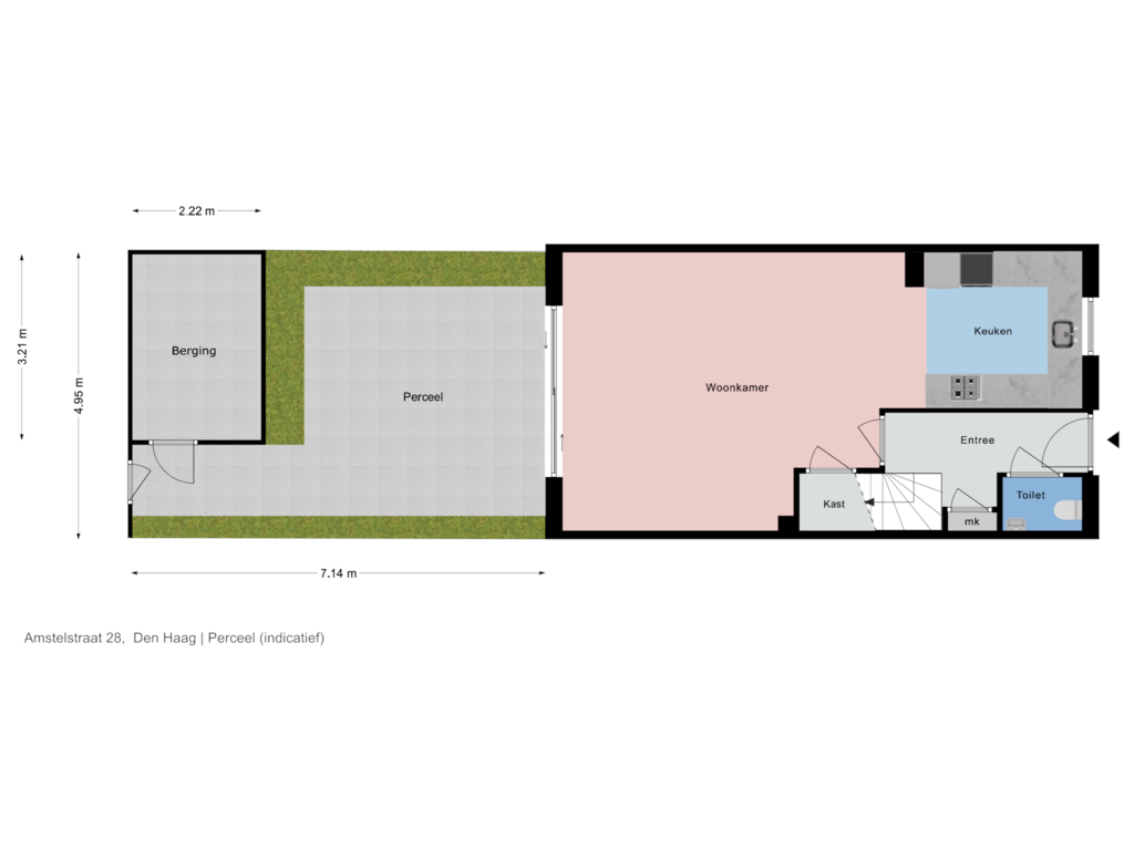 View floorplan of Perceel of Amstelstraat 28