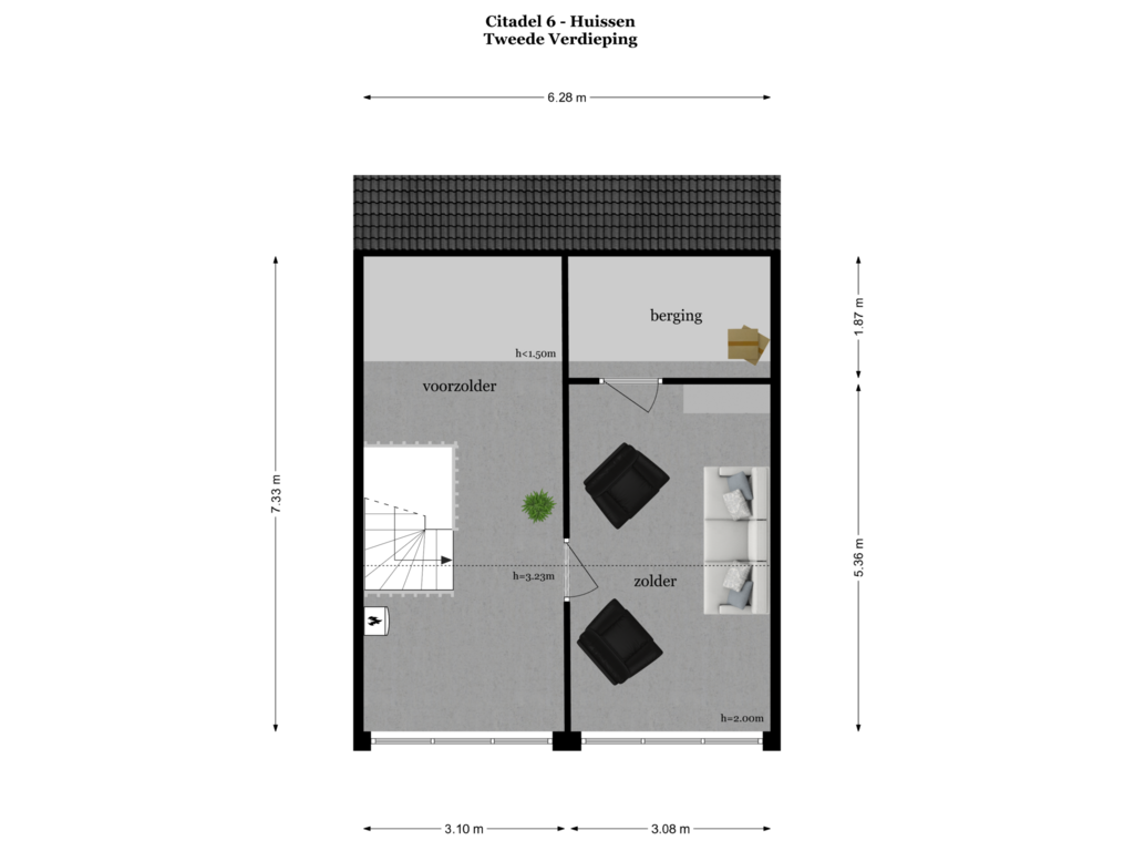 View floorplan of TWEEDE VERDIEPING of Citadel 6