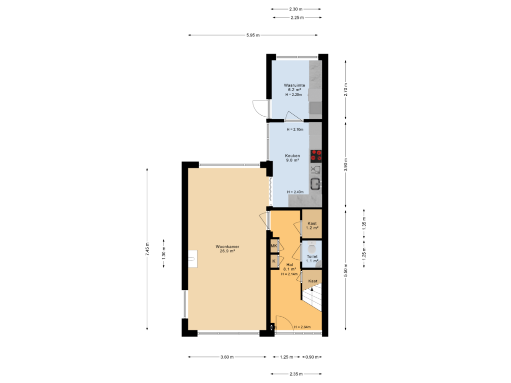 Bekijk plattegrond van Begane grond van Easter Omwei 36