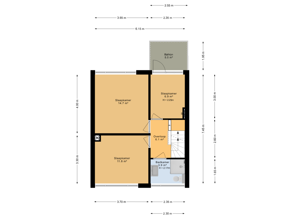 Bekijk plattegrond van 1e verdieping van Easter Omwei 36