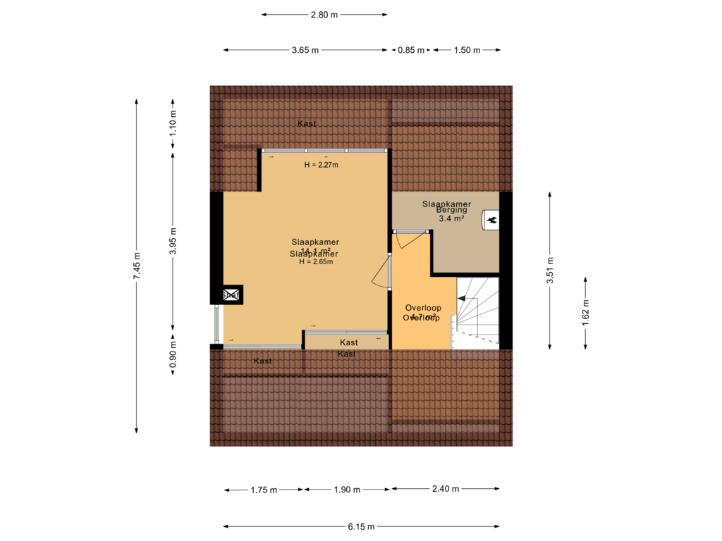 Bekijk plattegrond van 2e verdieping van Easter Omwei 36