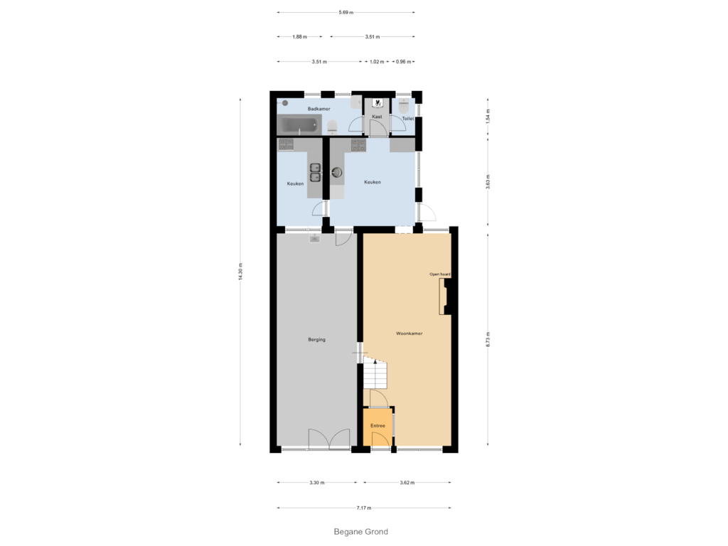 Bekijk plattegrond van Begane Grond van Ravestraat 11