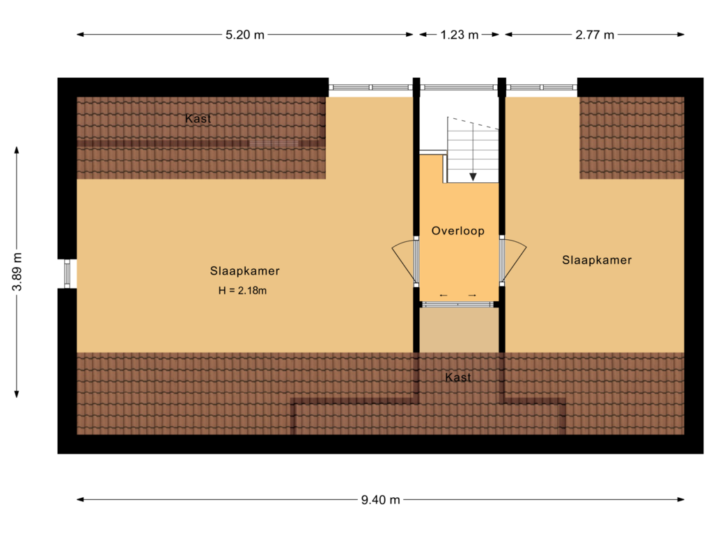 Bekijk plattegrond van Eerste verdieping van Hoofdstraat 28