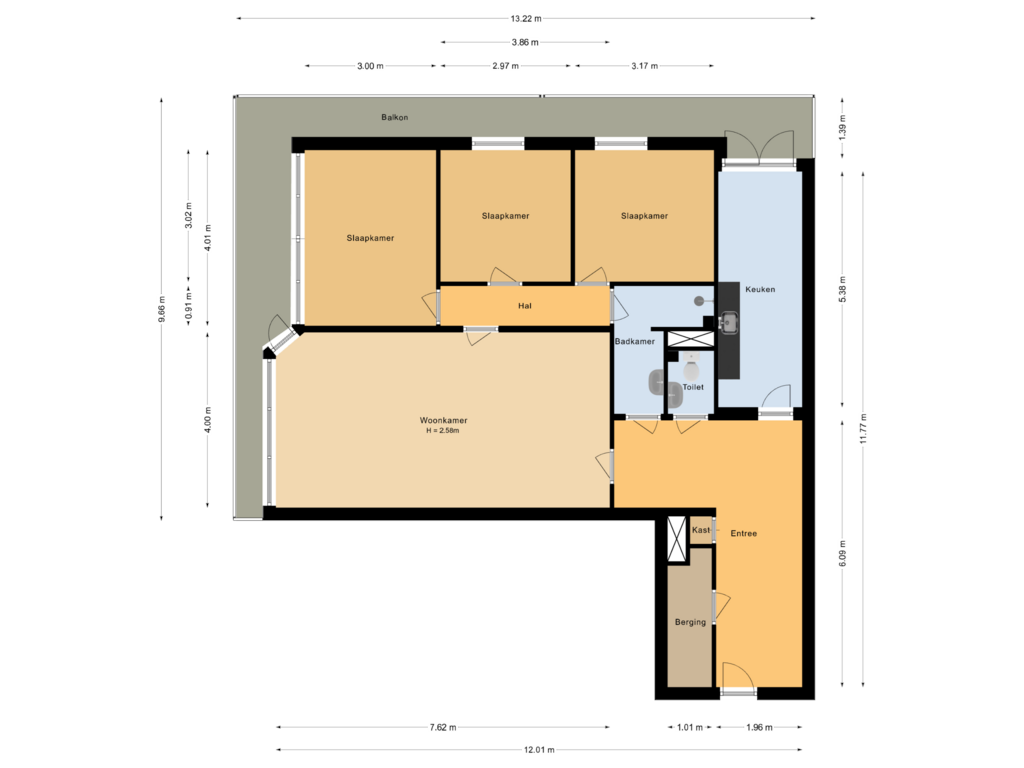 Bekijk plattegrond van Veertiende verdieping van Aziëlaan 418